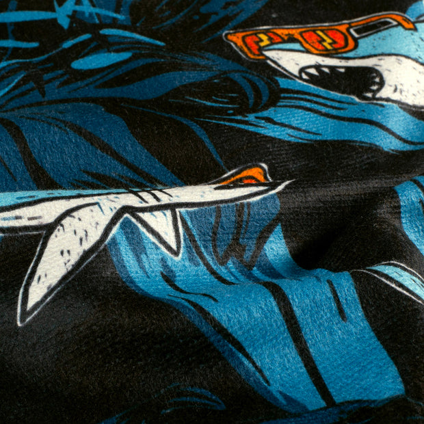 Beach towel fabric Sharks Navy