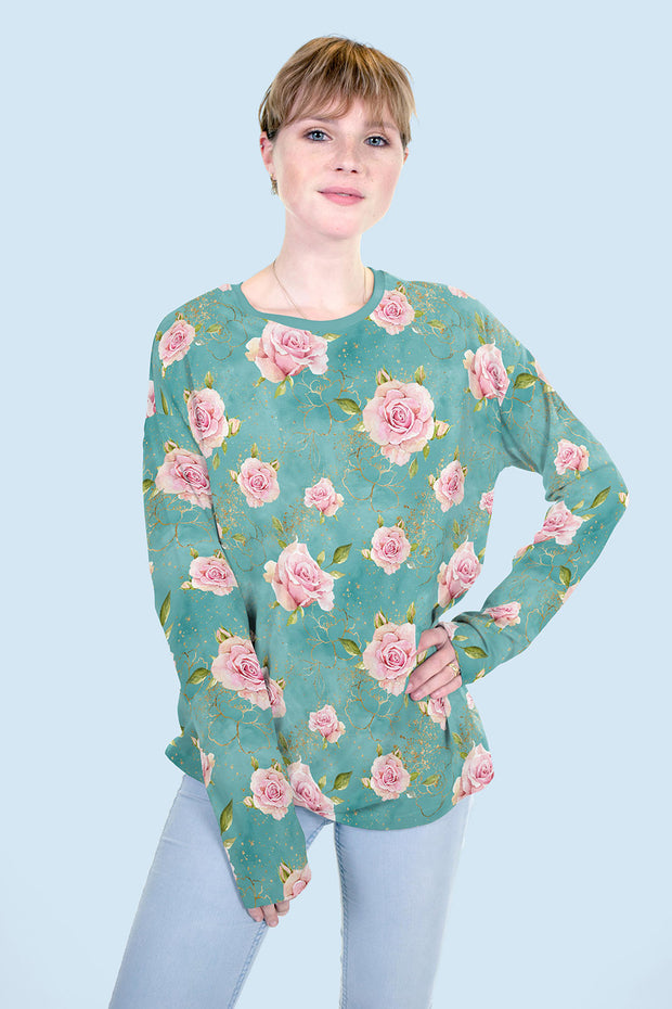 French Terry fabric Dark Mint matte 