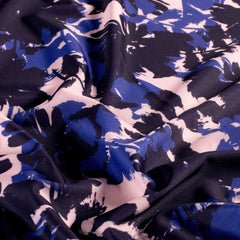 Swimwear Jersey UPF50 Recycled digital printed Flowers Navy