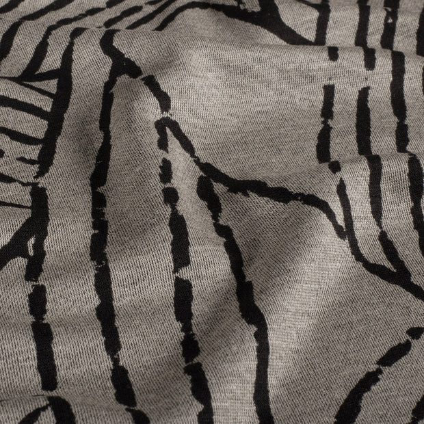 Poly Viscose Jersey fabric Abstract Beige