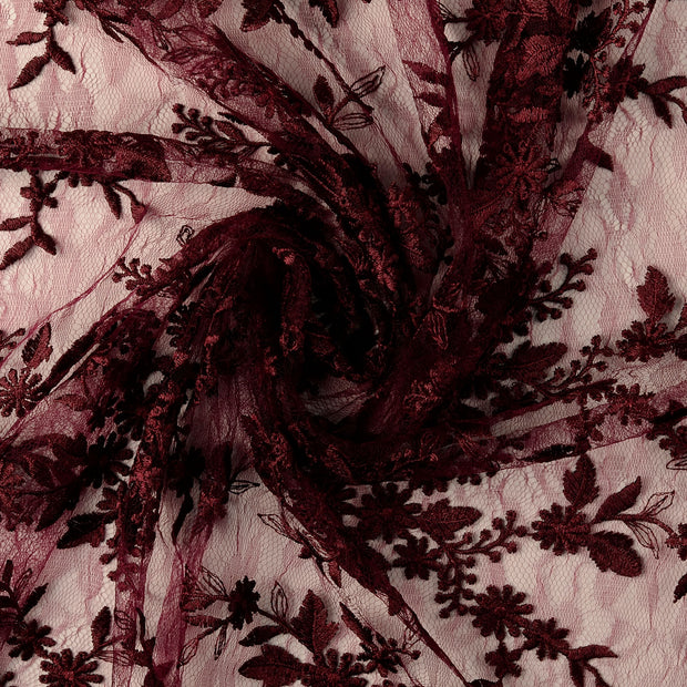 Lace fabric Wine red 