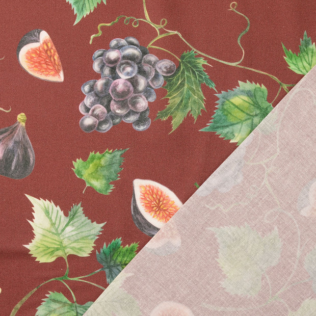Cretonne fabric Bordeaux digital printed 