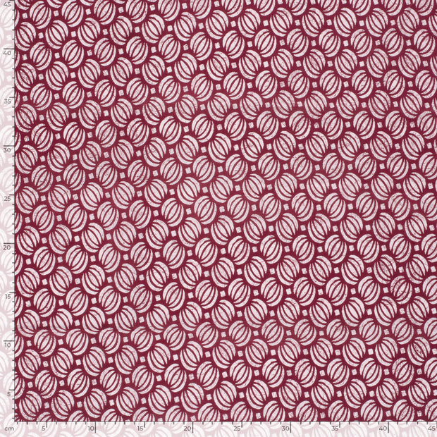 Voile fabric Abstract Red