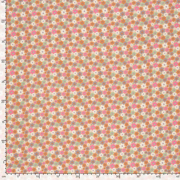 Muslin fabric Flowers Pink