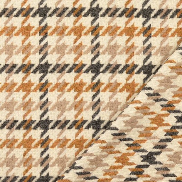 Wool Boucle fabric Beige yarn dyed 