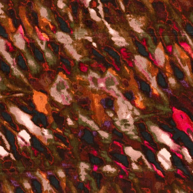 Satin Velvet fabric Abstract Khaki Green