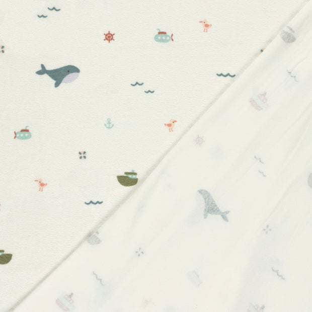 Rizo Stretch tela Ballenas estampado 