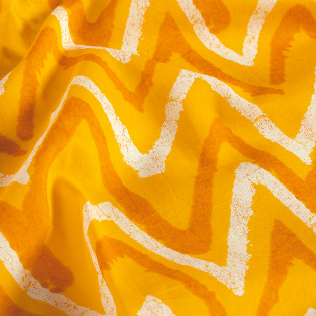 Voile fabric Abstract Yellow