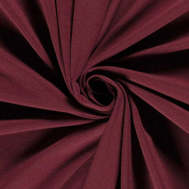 Jersey fabric Unicolour Wine red