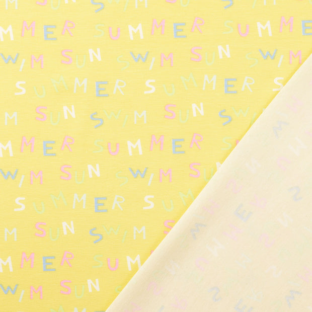 Jersey fabric Yellow printed 