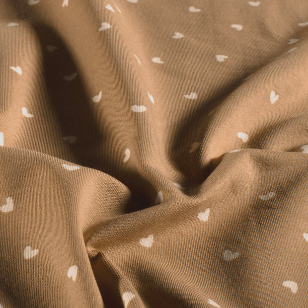 French Terry geraut fabrik Herzen Beige
