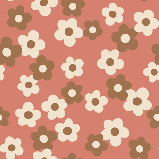 Wellness Fleece fabrik Blumen Coral