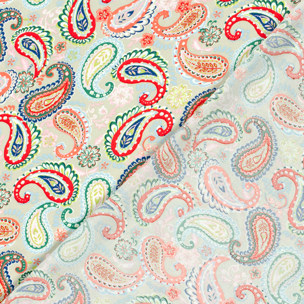 Bamboo Poplin fabric Paisley printed 