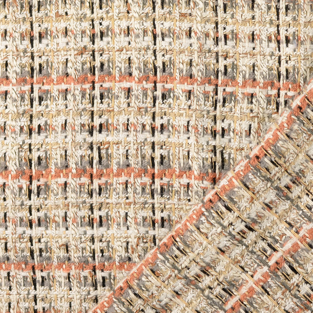 Bouclé fabric Abricot yarn dyed 