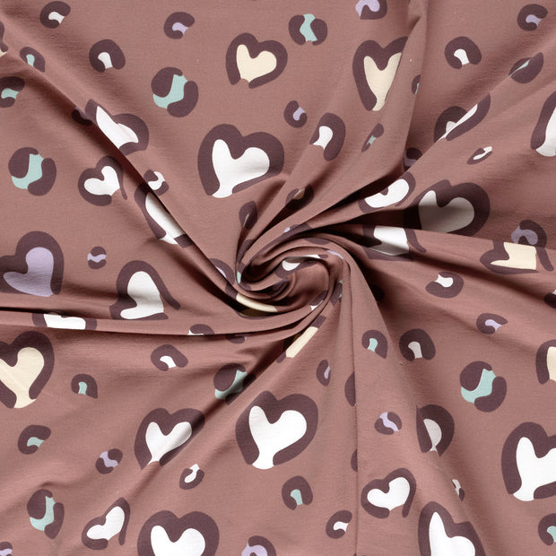 French Terry fabric Mauve printed 