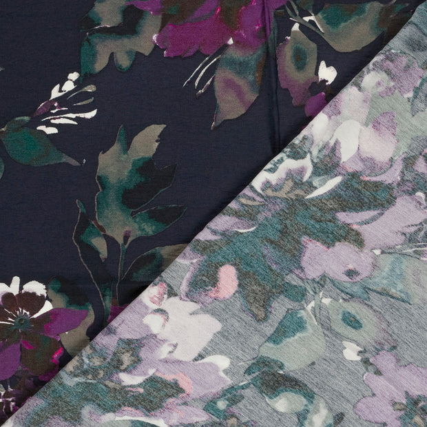 Viscose Nylon Crepe fabric Flowers printed 