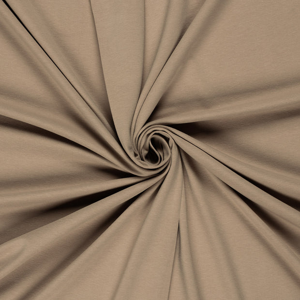 Cotton Jersey GOTS organic fabric Taupe Grey 