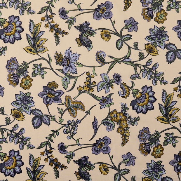 Cotton Poplin fabric Paisley Light Blue