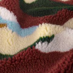 Sherpa Fleece printed Abstract Bordeaux