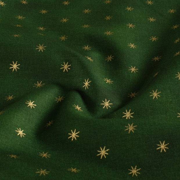 Cretonne fabric Christmas Forest Green