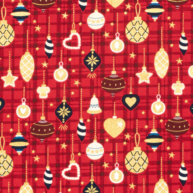 Cotton Poplin fabric Balls Red