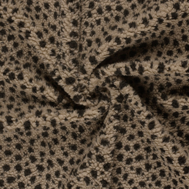 Sherpa Fleece fabric Taupe Grey jacquard 