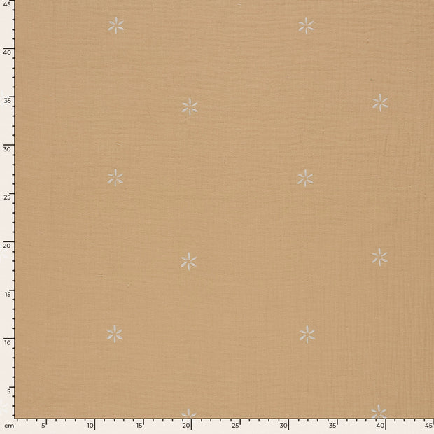 Muslin fabric Flowers Salmon