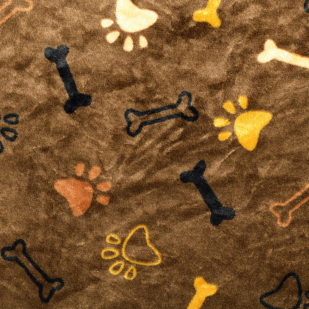 Fleece fabric Bones Brown