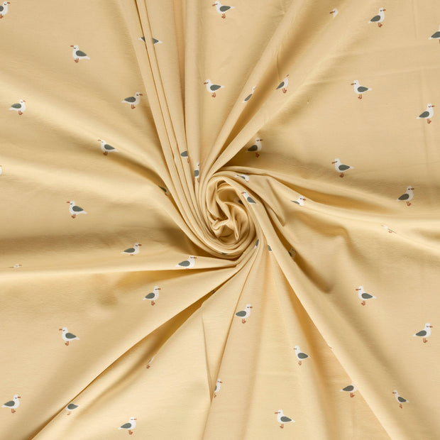 Jersey fabric Beige printed 