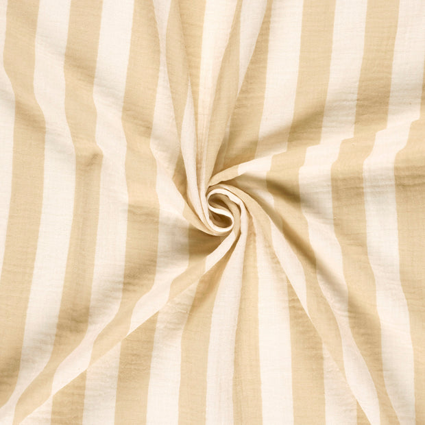 Muslin fabric Off White printed 