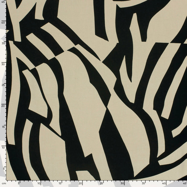 Viscose Poplin fabric Abstract Black