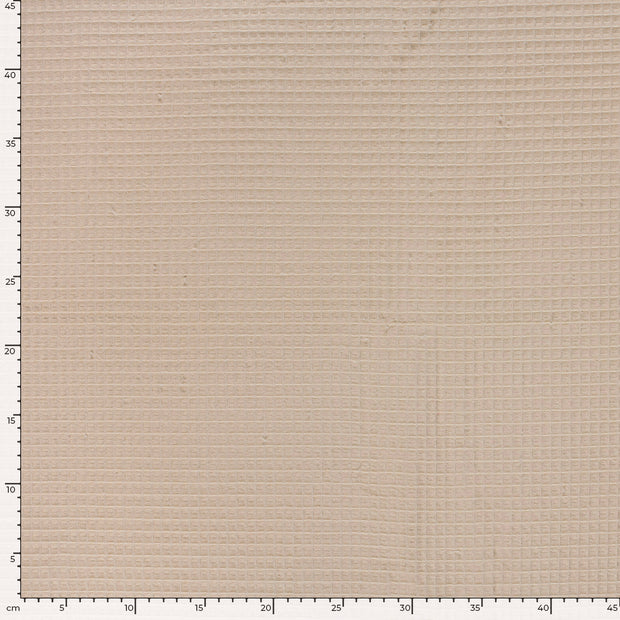 Waffle piqué fabric Unicolour Beige
