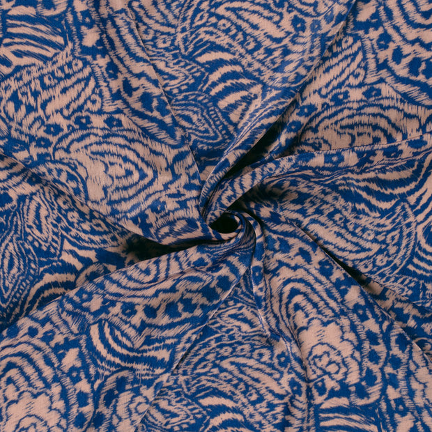 Satin Velvet fabric Old Pink printed 