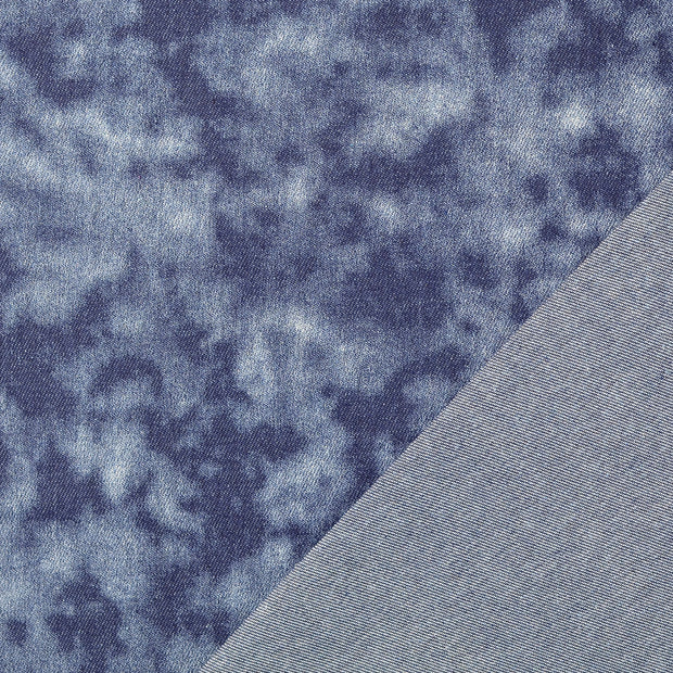 Denim fabric Navy printed 