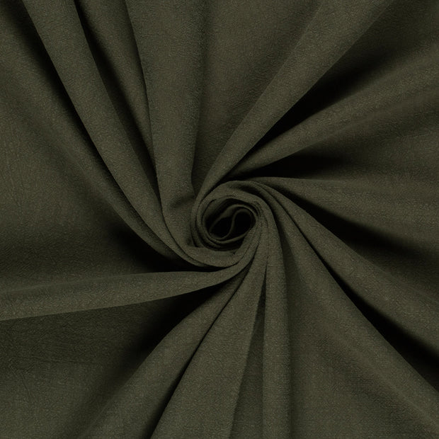 Linen fabric Dark Green stone washed 