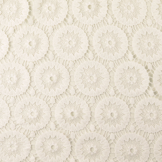Lace fabric Geometric pattern White