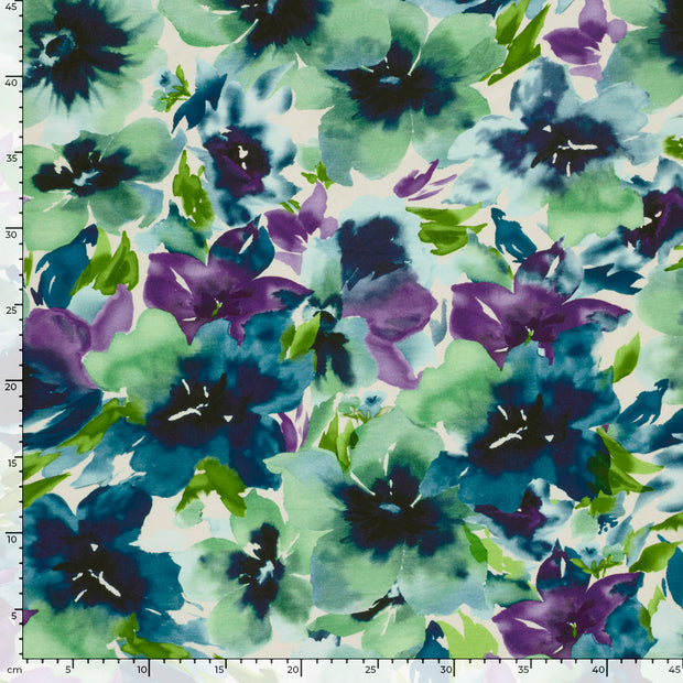 French Terry fabrik Blumen 