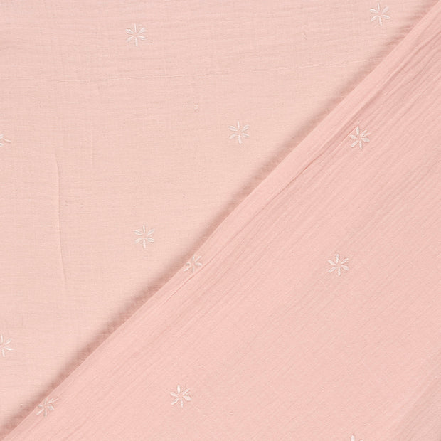 Muslin fabric Flowers embroidered 