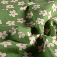printed Flowers Olive Green