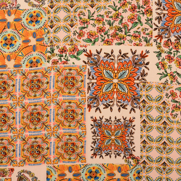 Viscose Twill stof Patchwork Zalm