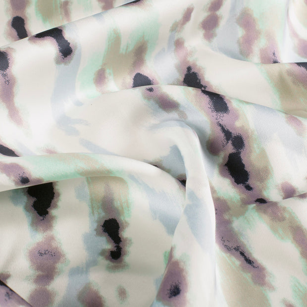 Satin Duchesse fabric Abstract Light Blue