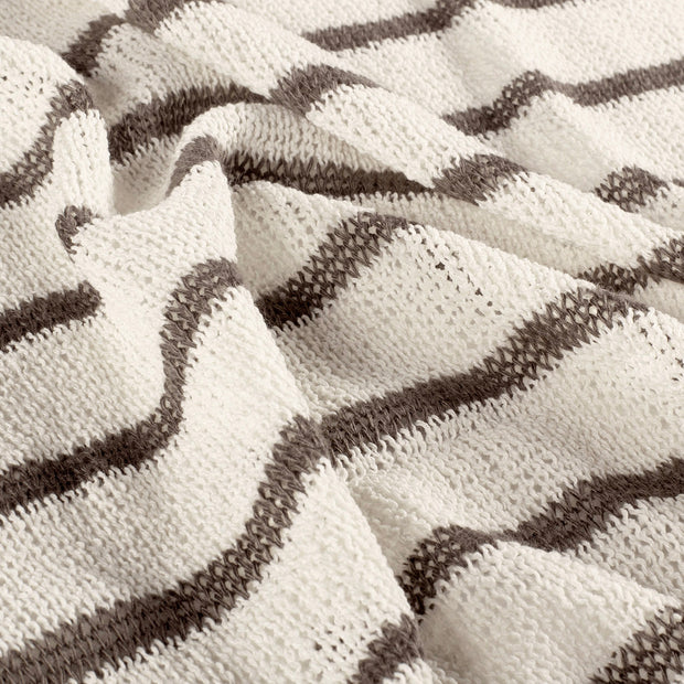 Jacquard fabric Stripes Taupe Grey