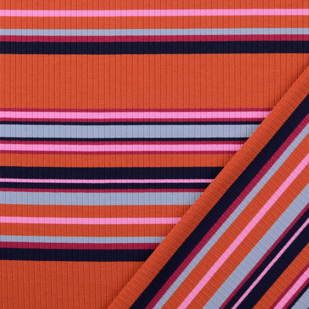 Heavy Knit fabric Pink yarn dyed 