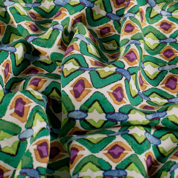 Viscose Poplin fabric Abstract Green
