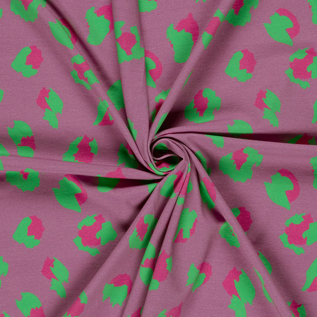 Jersey fabric Fuchsia digital printed 