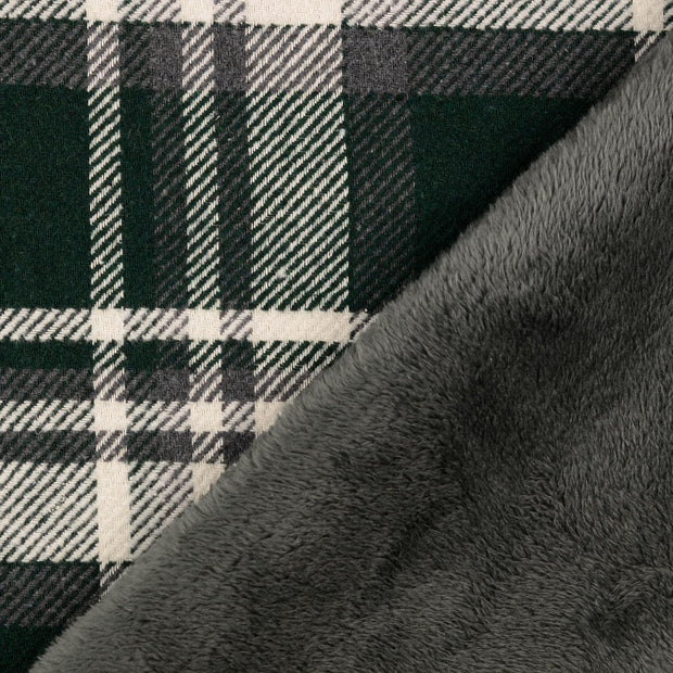 Tweed fabric Dark Green backed 