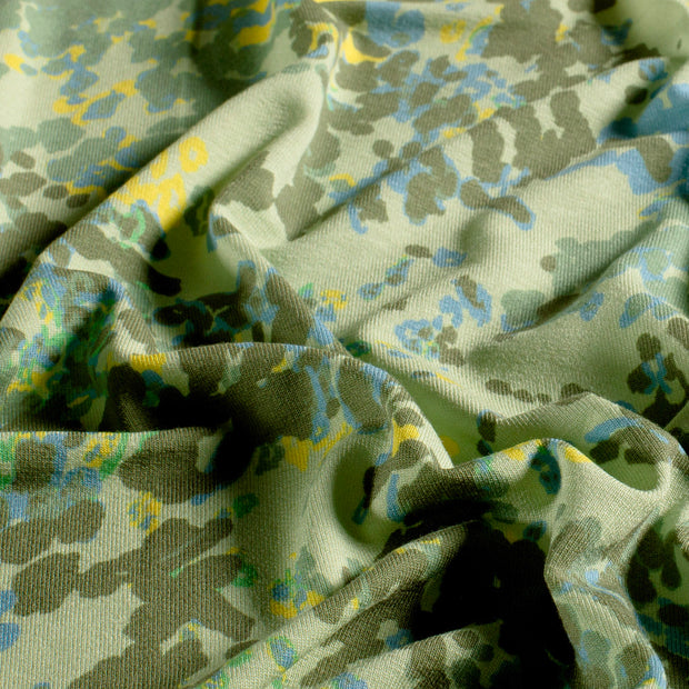 Viscose Jersey fabrik Abstrakt Olivgrün