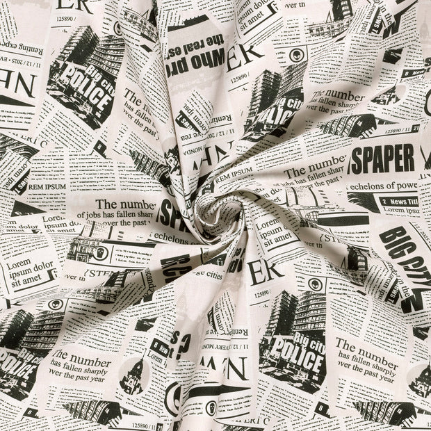 Panama fabric White digital printed 