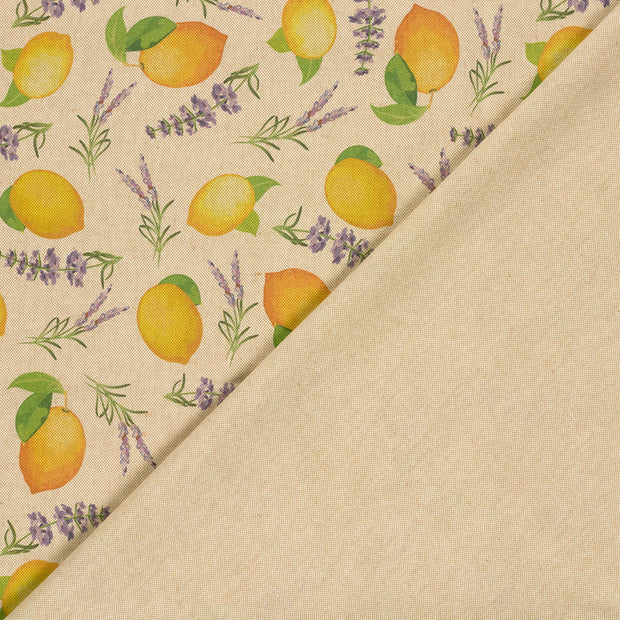 Linen Look fabric Fruits digital printed 