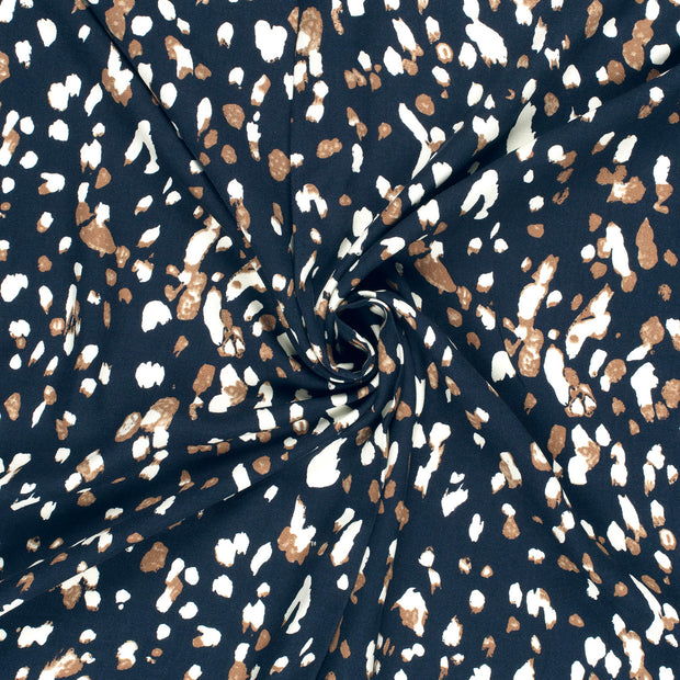 Viscose Twill fabric Navy printed 